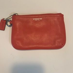 Coach orange wristlet/coin purse